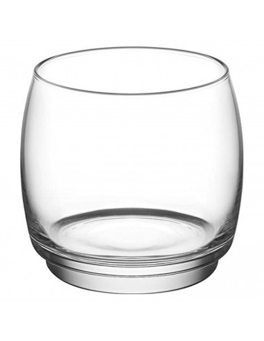 Tradineur - Set de 6 vasos de cristal con base gruesa, modelo Lune, resistentes, aptos para lavavajillas, servir whisky, licores