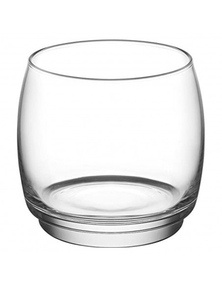 Tradineur - Set de 6 vasos de cristal con base gruesa, modelo Lune, resistentes, aptos para lavavajillas, servir whisky, licores