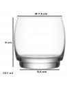 Tradineur - Set de 6 vasos de cristal con base gruesa, modelo Lune, resistentes, aptos para lavavajillas, servir whisky, licores