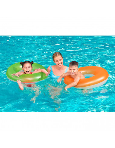 Tradineur - Flotador infantil hinchable de vinilo, aro, anillo inflable para piscina, playa, natación, resistente, niños 3-6 año