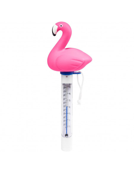 Tradineur - Termómetro flotante para piscina, flamenco/unicornio, medidor de temperatura con cuerda, spa, jacuzzi, acuario, esta
