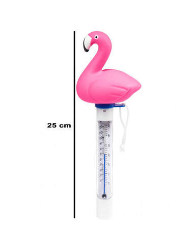 Tradineur - Termómetro flotante para piscina, flamenco/unicornio, medidor de temperatura con cuerda, spa, jacuzzi, acuario, esta