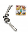Tradineur - Exprimidor manual de limones, exprimidor de acero inoxidable con mango, cítricos, limas, cócteles, cocina, diseñado