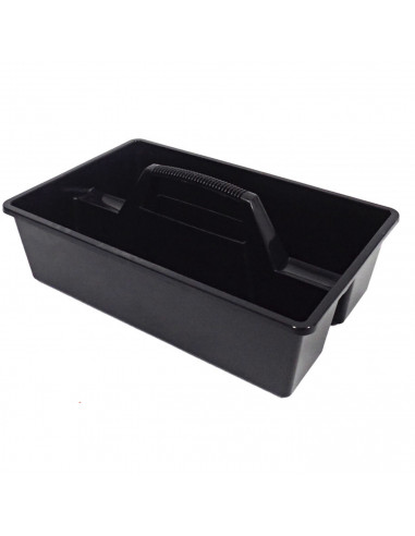 Tradineur - Bandeja portautensilios grande de plástico con asa, recipiente para transportar distintos utensilios, 10 x 22 x 36 c