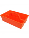 Tradineur - Bandeja portautensilios grande de plástico con asa, recipiente para transportar distintos utensilios, 10 x 22 x 36 c