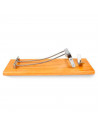 Soporte jamonero de madera y metal plegable, de 48 ,5 x 16,5 cm. Soporte para patas de jamón con parte de metal ajustable. Base