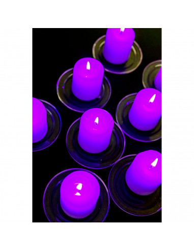 Tradineur - Vela taco con aroma a lavanda, velón de cera perfumada, larga duración: 25 horas, aromaterapia, decoración del hogar