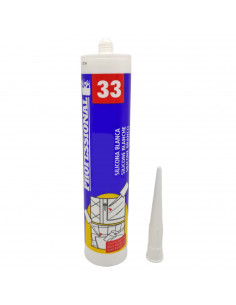 Tradineur - Bote de silicona en cartucho, incluye cánula, rellenador de juntas, sellador anti-moho, alicatados, baño, cocina, ve