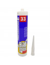 Tradineur - Bote de silicona en cartucho, incluye cánula, rellenador de juntas, sellador anti-moho, alicatados, baño, cocina, ve