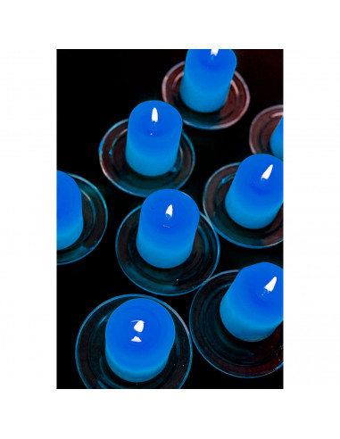 Tradineur - Vela taco con aroma, velón de cera perfumada, larga duración: 24 horas, aromaterapia, decoración del hogar (Azul, Fr
