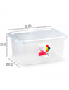 Tradineur - Caja de plástico con tapa - N.º 28 transparente - cajón de almacenaje, ordenación, almacenamiento, objetos - 7,5 lit