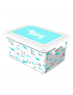 Tradineur  Caja de almacenamiento  Diseño Perro  Capacidad de 13 Litros  Fabricado en España - Contenedor para almacenar jug