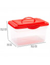 Tradineur - Caja de almacenamiento transparente con tapa en color aleatorio - N.º 25 - Capacidad de 9 Litros - 23,5 x 35,5 x 20