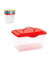 Tradineur - Caja de almacenamiento transparente con tapa en color aleatorio - N.º 25 - Capacidad de 9 Litros - 23,5 x 35,5 x 20