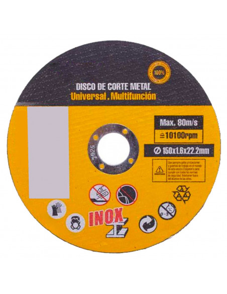 Tradineur - Plato/disco de corte metal - Disco universal multifunción - Accesorio de herramienta - Diámetro 15 cm - 10100 rpm.
