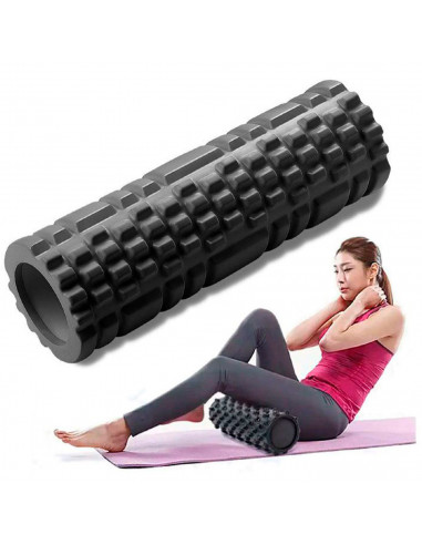 Tradineur - Rodillo de yoga de gomaespuma, cilindro de movilidad y masaje, múltiples posturas, estiramientos, fitness, automasaj
