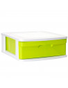 Tradineur - Cajonera de plástico Sena, 1 cajón multicolor, multiusos, ordenación, almacenaje, escuela, hogar, fabricada en Españ
