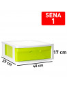 Tradineur - Cajonera de plástico Sena, 1 cajón multicolor, multiusos, ordenación, almacenaje, escuela, hogar, fabricada en Españ