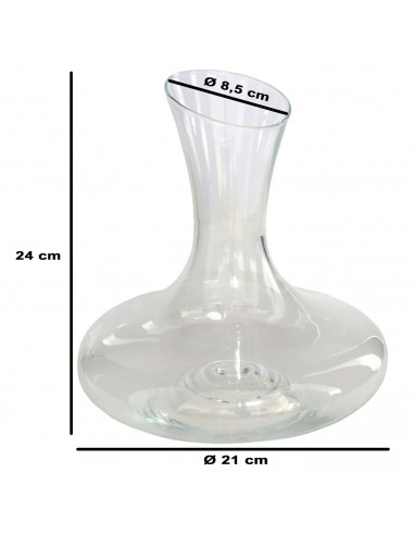 Tradineur - Decantador de vino de cristal, dispensador, jarra, oxigenador, aireador para vino tinto o blanco, elegante, regalo o