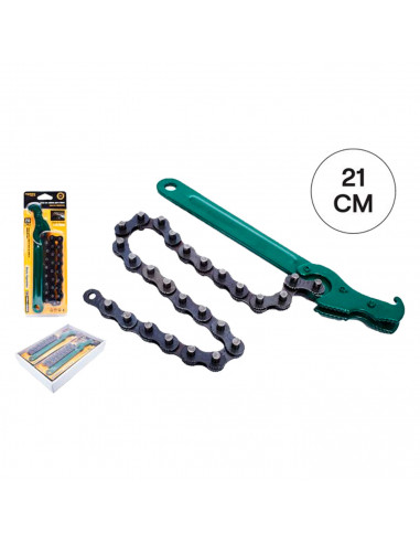 Tradineur - Cadena para tubos de 210 mm - Fabricado en Acero Templado - Diseño ergonómico - Ideal como herramienta de fontanería
