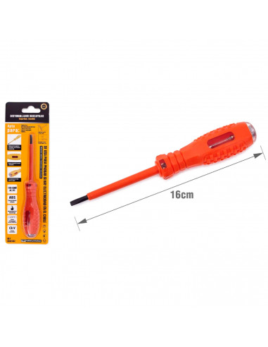 Tradineur - Destornillador buscapolos - Diseño ergonómico - Detección de 110 a 500 V - longitud de 16 cm