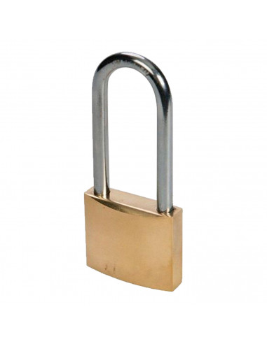 Tradineur - Candado largo con 2 llaves - Fabricado en Acero - Perfecto para casilleros, puerta, maletas y mochilas - 4 x 1,8 x 0