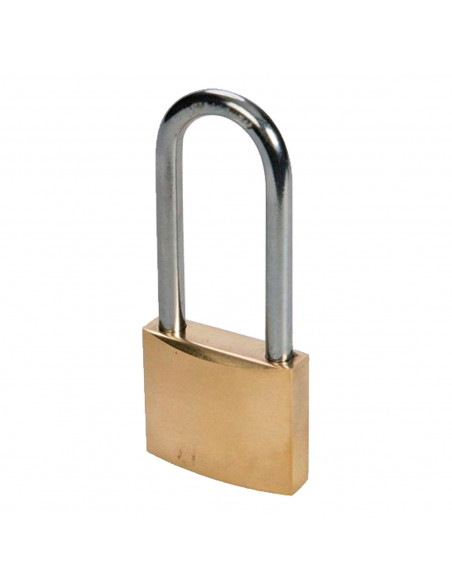Tradineur - Candado largo con 2 llaves - Fabricado en Acero - Perfecto para casilleros, puerta, maletas y mochilas - 4 x 1,8 x 0