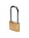 Tradineur - Candado largo con 2 llaves - Fabricado en Acero - Perfecto para casilleros, puerta, maletas y mochilas - 4 x 1,8 x 0