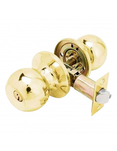 Tradineur - Manilla/Pomo para puerta de 35 a 50 mm - Backset ajustable de 60 a 70 mm - Fabricado en Latón y Acero - Juego de lla