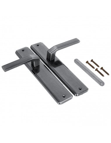 Tradineur - Pack 2 Manillas para puerta - Incluye Tornillos - Fuerte y durable, libre de corrosión - Color Plateado