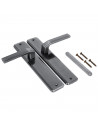 Tradineur - Pack 2 Manillas para puerta - Incluye Tornillos - Fuerte y durable, libre de corrosión - Color Plateado