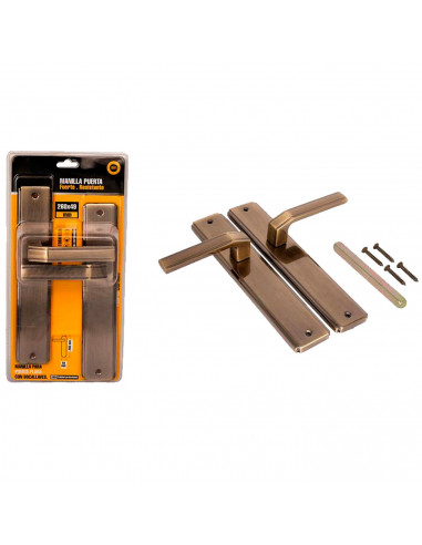 Tradineur - Pack 2 Manillas para puerta - Incluye Tornillos - Fuerte y durable, libre de corrosión - Color Plateado