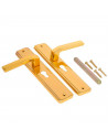 Tradineur - Pack 2 Manillas para puerta con bocallave - Incluye Tornillos - Fuerte y durable, libre de corrosión - Color Dorado