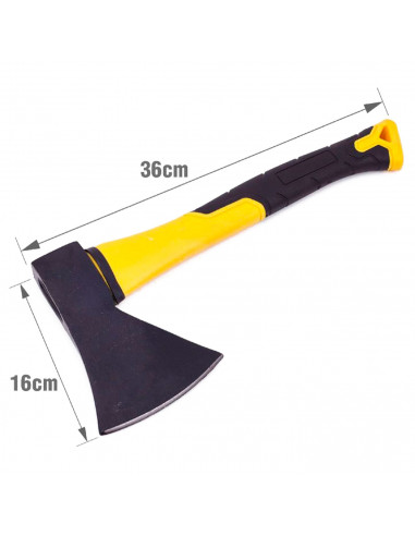 Tradineur - Hacha con mango de plástico - Diseño ergonómico - Ideal para realizar tus tareas de jardinería y trabajos en exterio