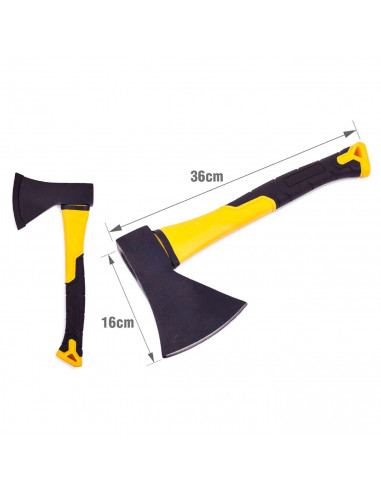 Tradineur - Hacha con mango de plástico - Diseño ergonómico - Ideal para realizar tus tareas de jardinería y trabajos en exterio
