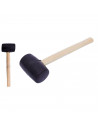 Tradineur - Martillo de goma de 500 G - Longitud 31 cm - Mango de madera - Ideal para obras de bricolaje y carpintería (Negro)