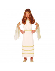 Tradineur - Disfraz de diosas griega infantil - Incluye vestido y velo de mano - Ideal como disfraz de Arde Lucus, Halloween, ca