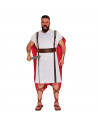 Tradineur - Disfraz de romano para hombre, túnica corta, poliéster 100%, incluye túnica, capa, brazaletes y cinturón, atuendo, c