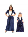 Tradineur - Disfraz Dama medieval Infantil, fibra sintética, incluye vestido y cinta de cabeza, carnaval, arde lucus, halloween,