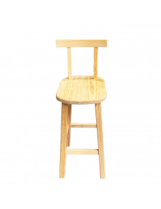 Artema  - Banqueta alta de madera, con respaldo y apollapies, de 95 x 34 x 36 cm. Taburete alto de madera válido para hogar o ho
