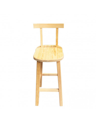 Artema  - Banqueta alta de madera, con respaldo y apollapies, de 95 x 34 x 36 cm. Taburete alto de madera válido para hogar o ho