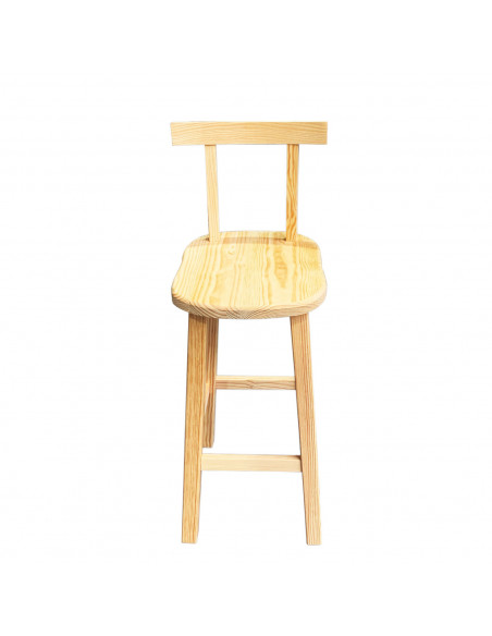 Artema  - Banqueta alta de madera, con respaldo y apollapies, de 95 x 34 x 36 cm. Taburete alto de madera válido para hogar o ho