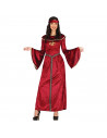 Tradineur - Disfraz Princesa Medieval adulto, fibra sintética, Incluye Vestido en color rojo, carnaval, Arde Lucus, Halloween, c