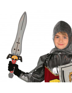 Tradineur - Espada medieval infantil de espuma eva, arma blanda para niños, complemento para disfraz de guerrero, vikingo, roman
