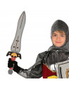 Tradineur - Espada medieval infantil de espuma eva, arma blanda para niños, complemento para disfraz de guerrero, vikingo, roman