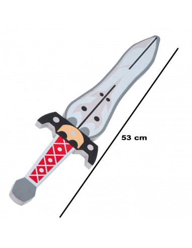 Tradineur - Espada medieval infantil de espuma eva, arma blanda para niños, complemento para disfraz de guerrero, vikingo, roman