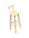 Artema  - Banqueta alta de madera, con respaldo y apollapies, de 95 x 34 x 36 cm. Taburete alto de madera válido para hogar o ho