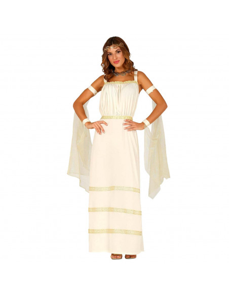 Tradineur - Disfraz de Diosa Griega Adulto, fibra sintética, Incluye Vestido y Chal, carnaval, arde lucus, halloween, cosplay, f Tradineur - Disfraz de Diosa Griega Adulto, fibra sintética, Incluye Vestido y Chal, carnaval, arde lucus, halloween, cosplay, f