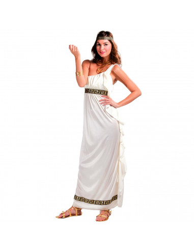 Tradineur - Disfraz de Diosa del Olimpo Adulto, fibra sintética, Incluye Vestido y cinta para la cabeza, carnaval, Arde Lucus, H