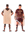 Tradineur - Disfraz de Gladiador Adulto, fibra sintética, Incluye Túnica con capa, carnaval, arde lucus, halloween, cosplay, fie